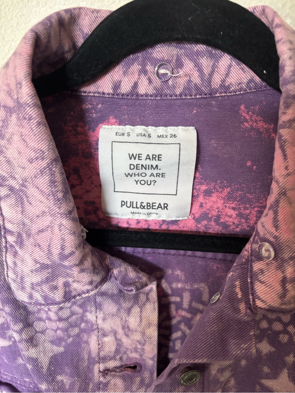 OOAK Custom pink and purple dyed denim jacket - Picture 2 of 4